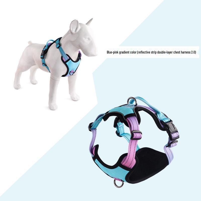 Reflective Pet Dog Harness and Leash for Medium to Large Dogs - Anti-Shock Design