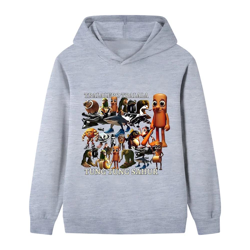 

Kids Italian Brainrot Animals Fun Printed Pullover Hoodie and Winter Outdoor Fashion Warm Boys Girls Hooded Sweatshirt 120