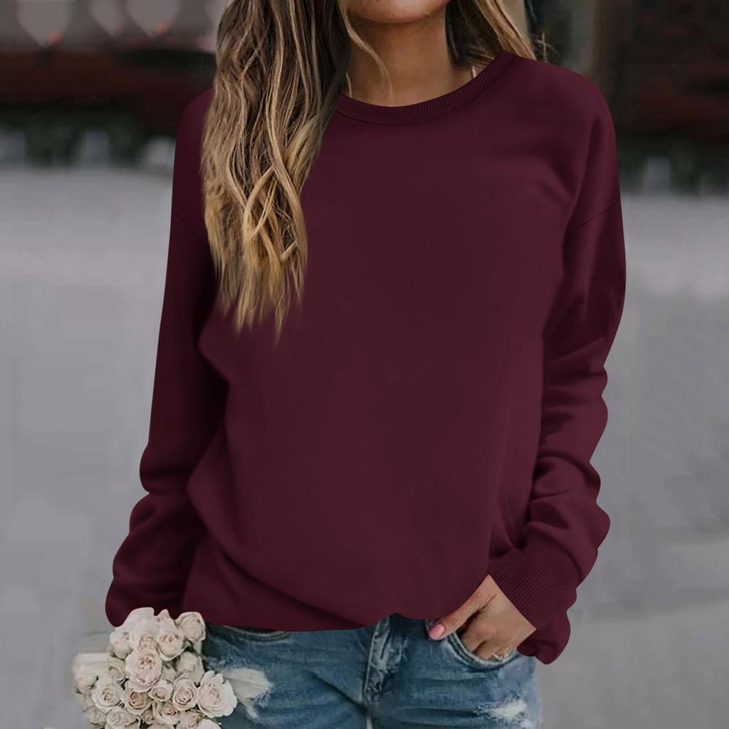 Women's Colorblock Sweatshirt Long Sleeve Round Neck Casual Comfortable Loose Lightweight Women's Sweatshirt