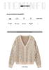 Winter 2022 V-neck Diamond Pattern Long Sleeve Knit Cardigan