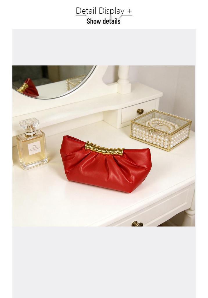 Leia Pleated Metal Dumpling Bag - Luxury Evening Shoulder Bag for Women