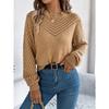 Neuankömmling Damen Sweatshirt Herbst/Winter Lässig Einfarbig Rundhalsausschnitt Schnürung Glockenärmel Pullover Damen Strickpullover