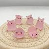 A Set Of Six Resin Cute Glow-In-The-Dark Piggy Ornament DIY Keychain Micro-Landscaping Accessories Home Desktop Car Decoration