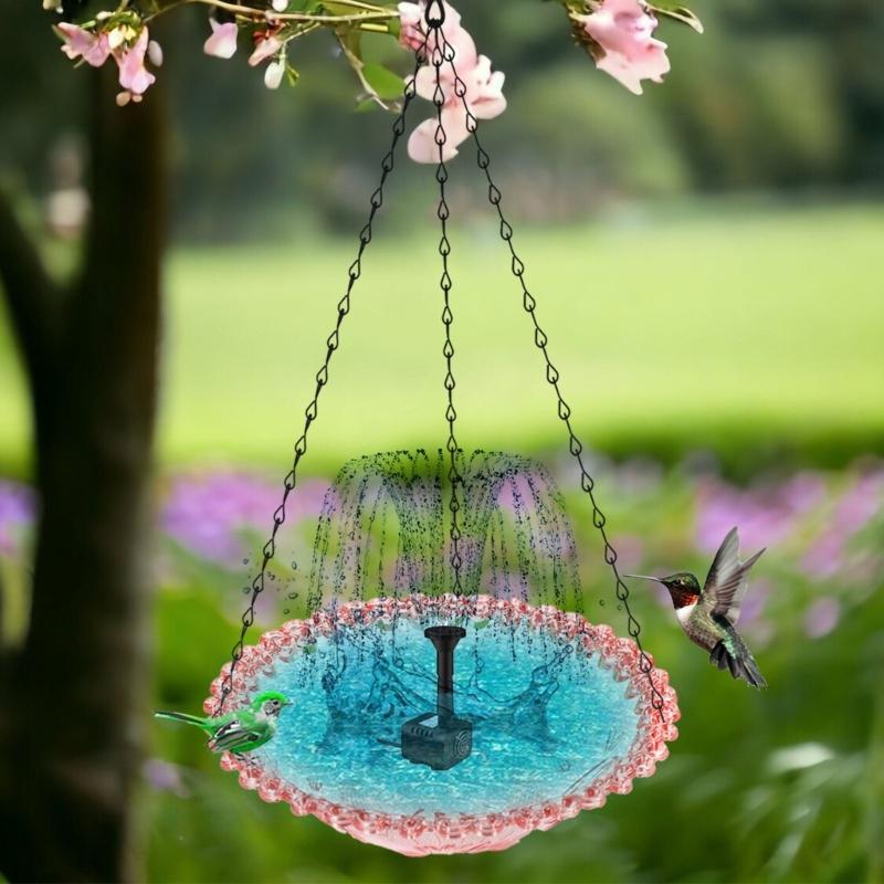 Multifunctional Bird Feeders Bath Tray with Flower Shape for Outdoor Space Lawn Feeder Bright Flower