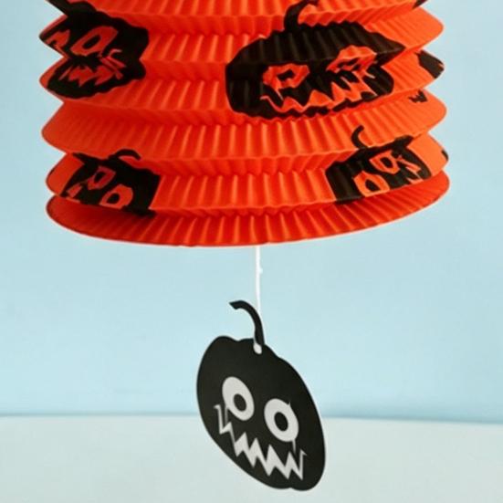 Foldable Lanterns Decor Halloween Hanging Folding Paper Lantern, Spooky Pumpkin Witch Spider Accordion Decoration Lantern for Haunted House