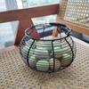 Hand-Held Woven Egg Basket - Iron Wire Design, Round Kitchen Basket