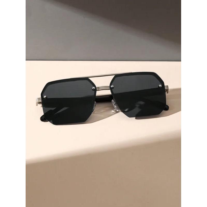 1/2Pcs Metal Square Frame Fashion Decorative Sunglasses Street Shot