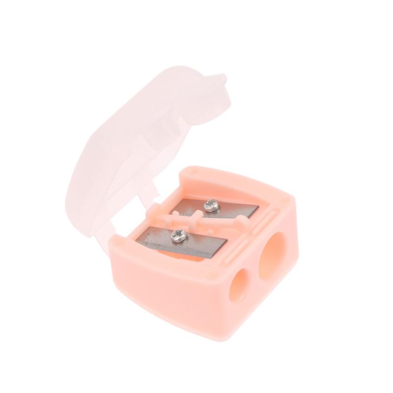 Makeup Pencil Sharpener Double Hole, for Eyebrow Eyeliner Pencil Sharpening Office School Stationery Supply