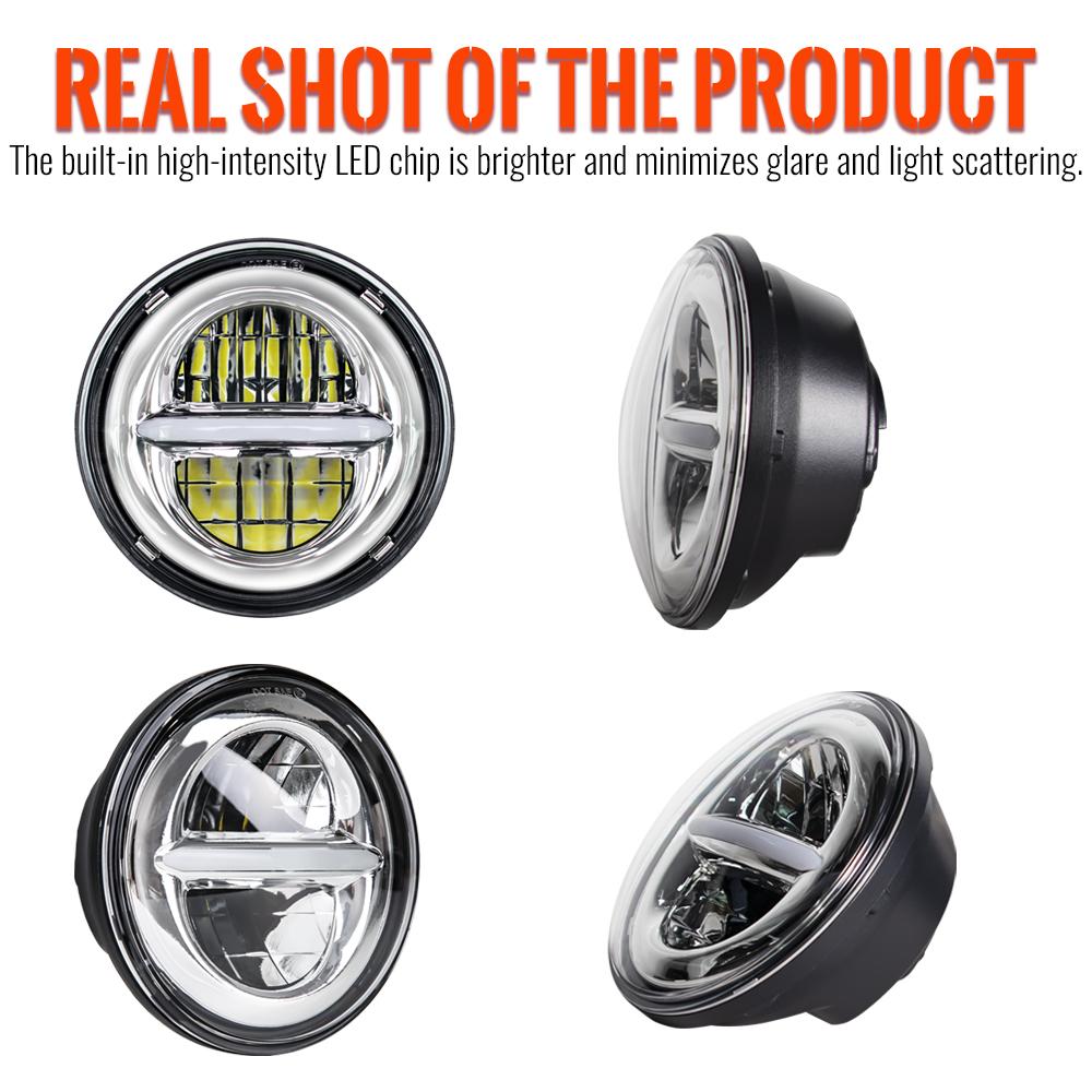 For Harley Sportster 1200 883 Street 500 750 FXDB Dyna Motorcycles LED Headlight 85W with DRL 5-3/4" Projector Round Headlamp