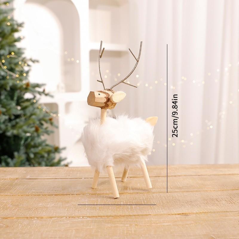 Christmas Reindeer Figurine Wooden Gold Holiday Decor For Festive Celebration