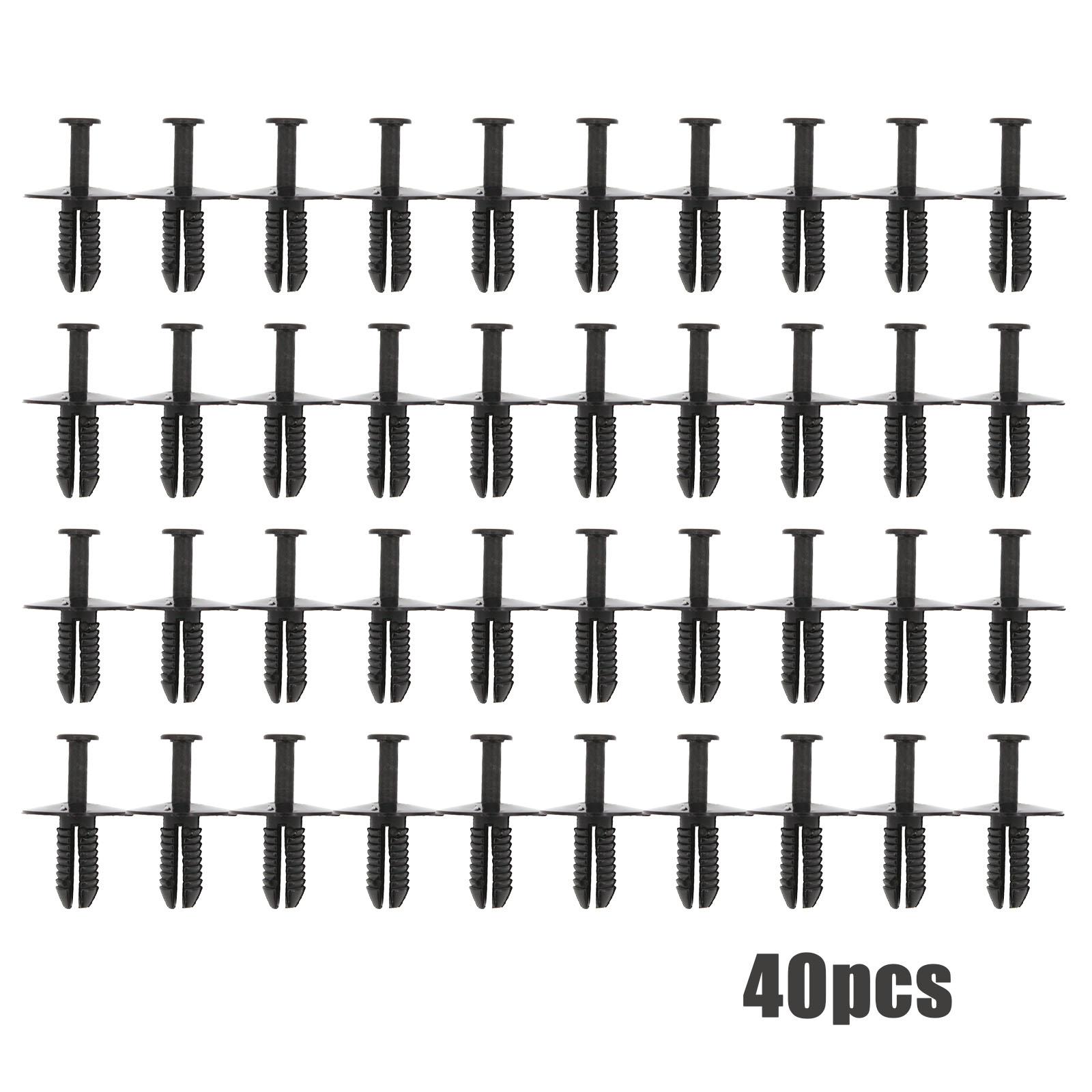 

40 шт. Автомобильный крепежный зажим Фиксатор-пуговица для кузова Автомобильный пистон Клепка Бампер Обшивка двери Фиксатор панели Отделка крепеж Комплект Автомобильные аксессуары для интерьера чёрный