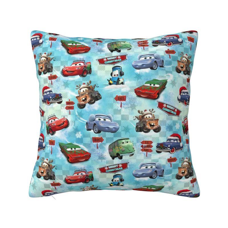 Custom Fashion Lightning McQueen Cartoon Cushion Cover 45x45cm Soft Pillow for Sofa Square Pillowcase
