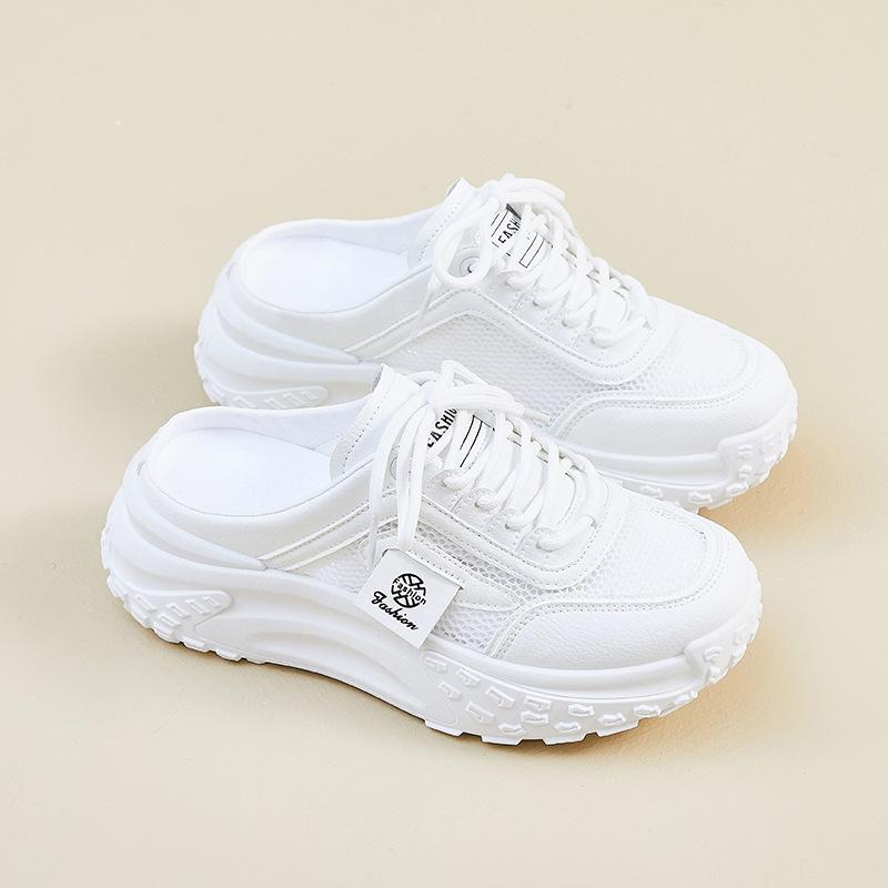 New Summer Half-support Dad Shoes for Women Mesh Breathable Students