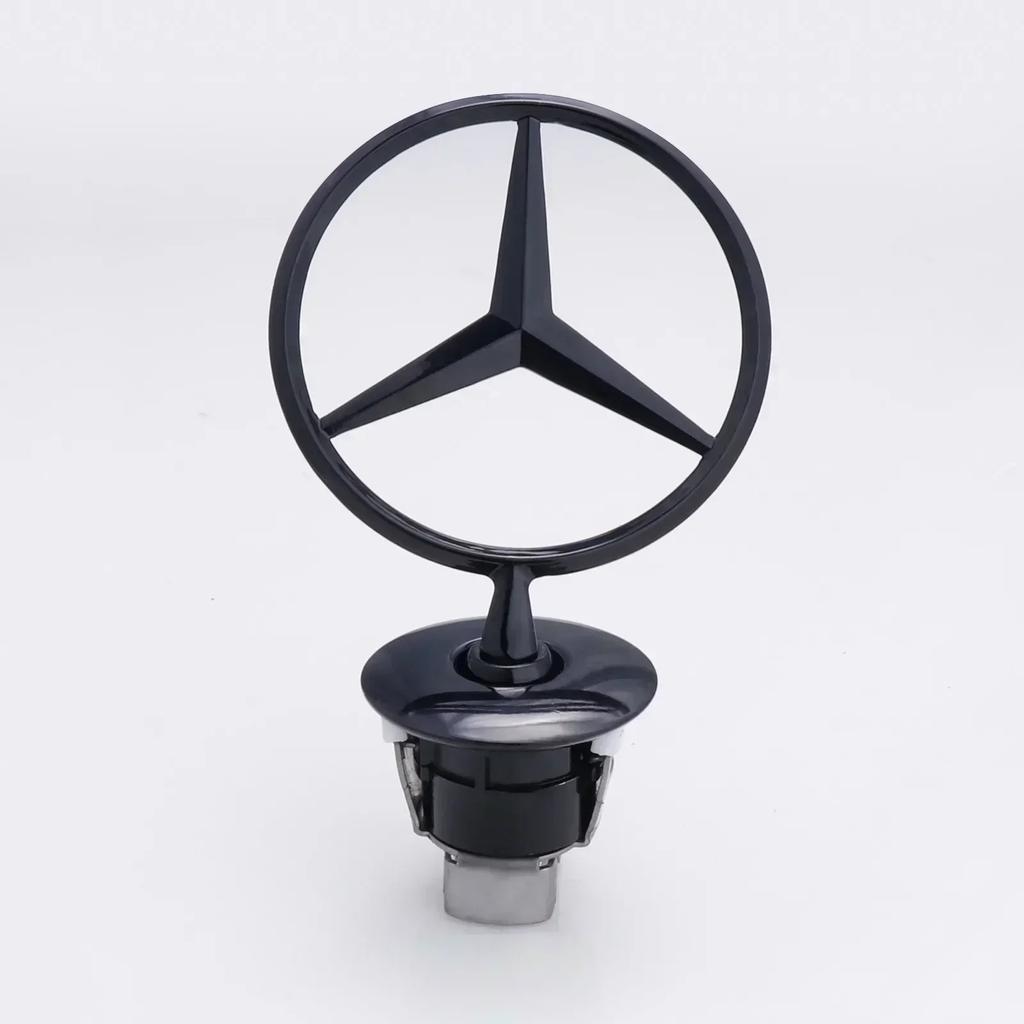CEV5   3D Car Front Bonnet Hood Emblem Round Zinc Alloy Badge For Mercedes Benz C E S Class W204 W205 W212 W213 W211 W220 W222 W223