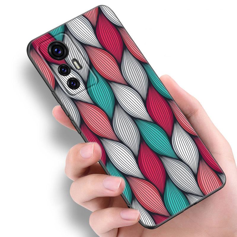 Ästhetische Afrikanische Wachs Fabic Telefon Fall Für Xiaomi Mi A2 8 9 SE Hinweis 10 10T 11 12 Lite 9T 11T 12S 12T Pro A3 6X 12X Schwarze Abdeckung