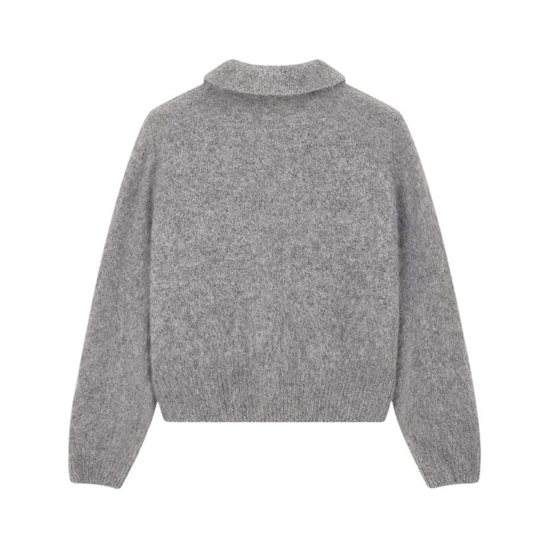 ELLE KIDS Girls' Cloud-Feel Wool Blend Lapel Cardigan