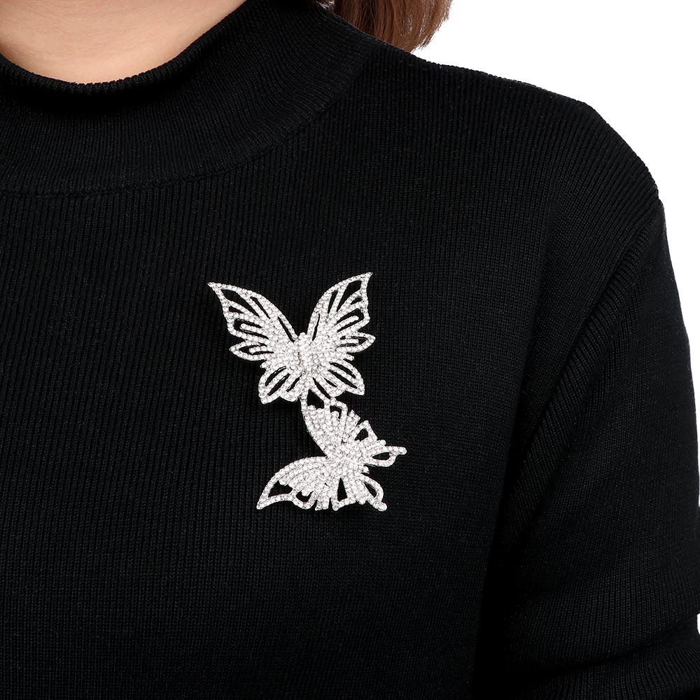 Party Wedding Austrian Rhinestone Brooch Scarf Pin Butterfly Pin