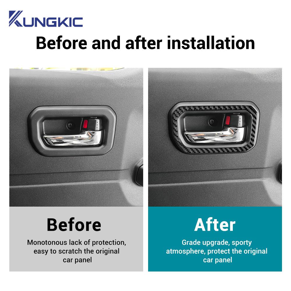 Real Soft Carbon Fiber Sticker For Suzuki Jimny 2019 2020 2025 2025 2025 2025 2025 LHD RHD Car Door Inner Handle Frame Trim