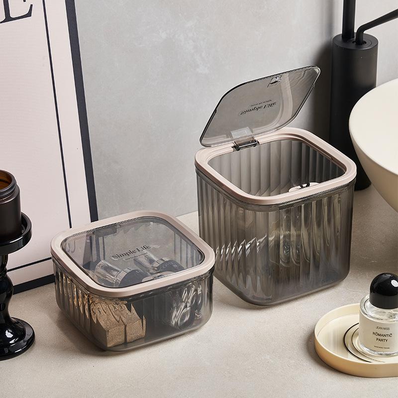 Transparent Desktop Trash Can Household High-value Kitchen Countertop Dining Table Small Bedroom Bedside Car Paper Basket