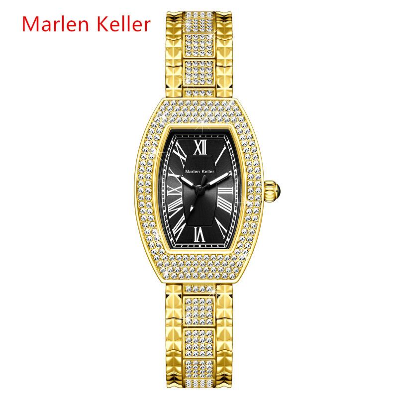 Tonneau Full Diamond Luxury Women Watches Quartz Fashion Ladies Bracelet Wristwatch Females Gifts Relogio Feminino