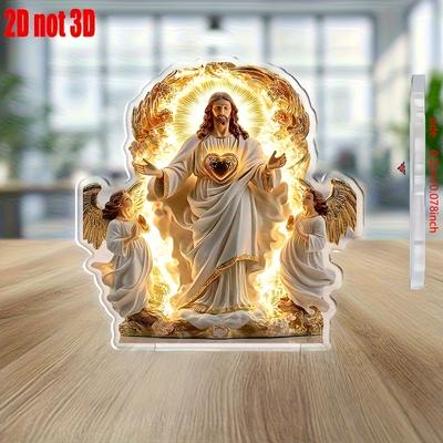 2D flache Acryl-Religionsdekoration, Innen- und Außendekoration - Keine Batterie/Strom erforderlich, Dekoration für den Tag, Ladendekoration