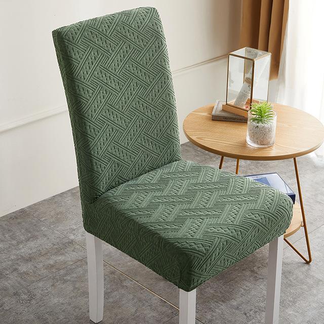 Jacquard Chair Cover Solid Color Stretch Full -Inclusive Chair Chair Seat Cover Dustproof Family Space Decoration Protective Cover