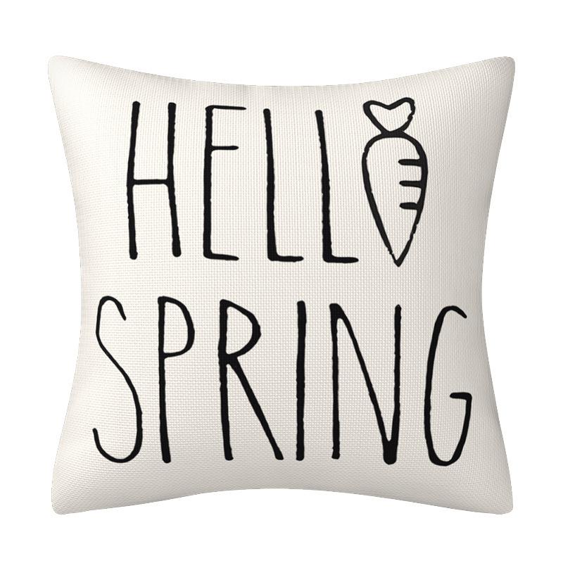 New Easter Wreath Bunny Pillow Case Spring Decorative Letter Pillow Sofa Cushion Cover Combination