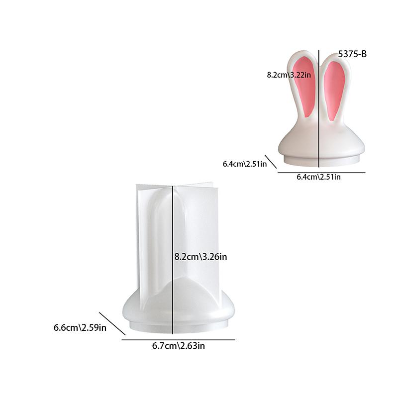 Easter Long Eared Rabbit Storage Jar Candle Silicone Mold DIY Aromatherapy Gypsum Rabbit Cup Decoration Mold Home Gift