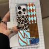 Vintage Blue Leopard Print Girls Phone Case for Iphone 16 15 14 7 8 Plus 13 11 12 Pro Max X XS XR SE 2022 2020 16e Back Cover