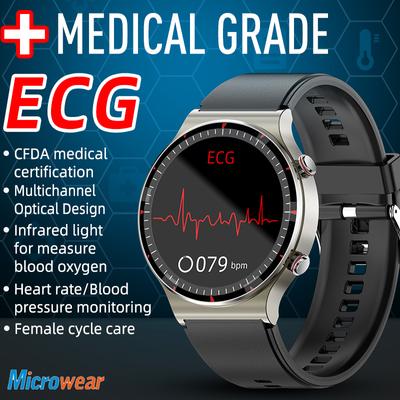 Medizinischer EKG PPG Gesundheitsmonitor Smartwatch Herren Damen Mehrkanal Optisch Körpertemperatur Blutdruck Spo2 Smartwatch