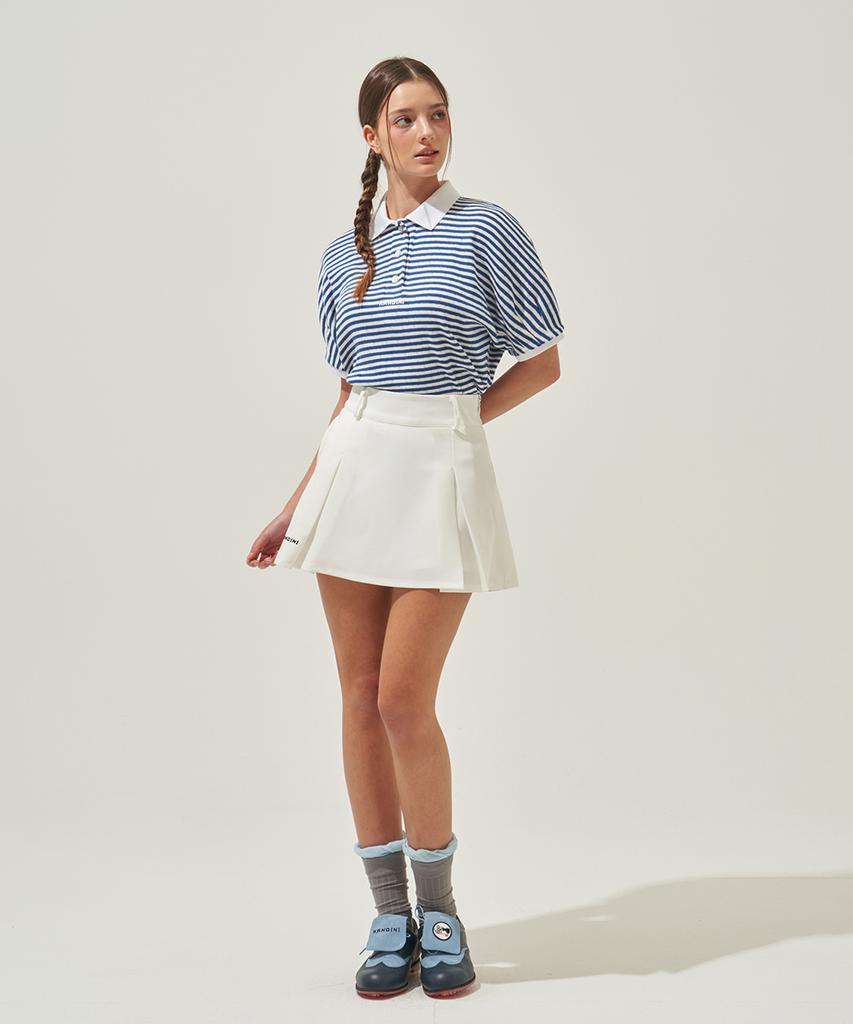 Candini Ivory Asymmetrical Pleated Skirt-26.Ver