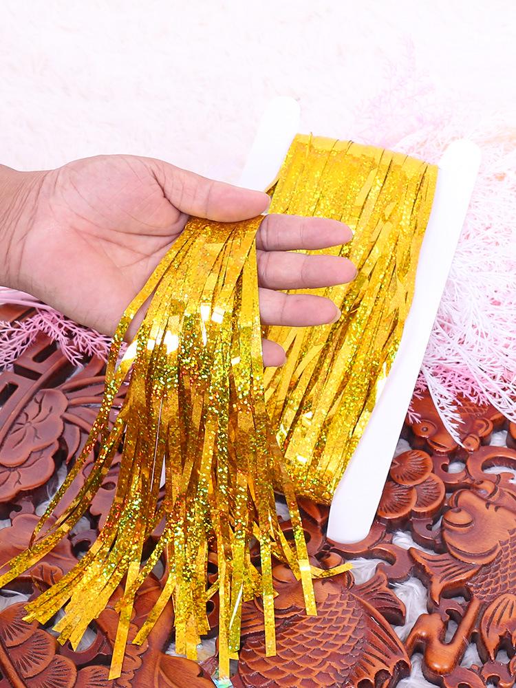 2.6m Silk Laser Rain Curtain for Stage & Party Decor