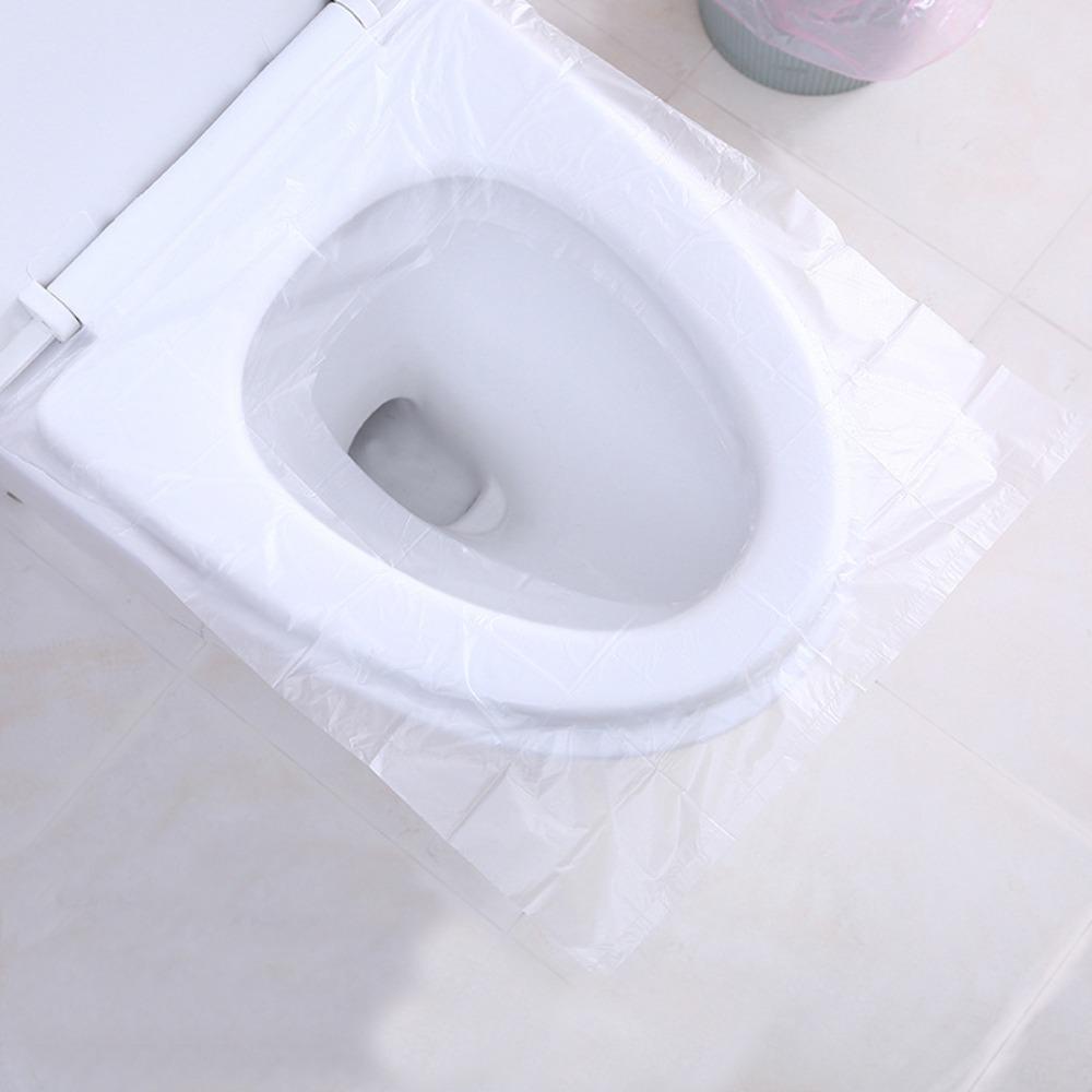 50 Stück Wasserdichte Toilettensitzauflagen Kunststoff-Toilettensitzmatte Tragbarer Toilettensitzschutz Reise