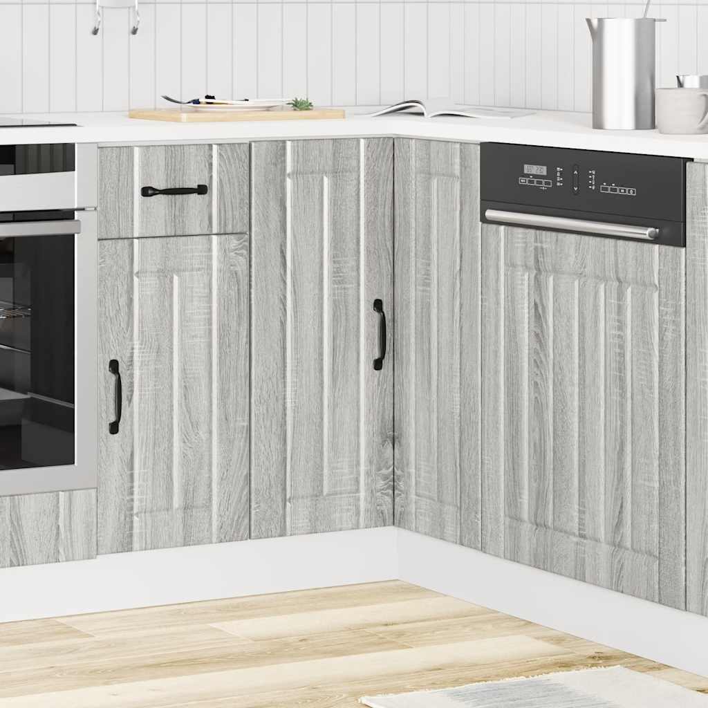 Corner Base Kitchen Cabinet Lucca Grey Sonoma Glued Wood