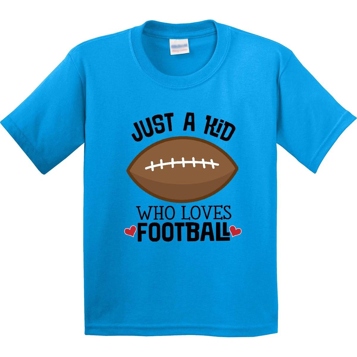 

Inktastic Football Fan Just A Kid Youth kids boys T-Shirt Future Player Apparel Boy Tee 110