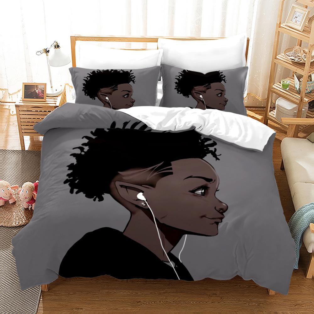 Bed Three-Piece Set 3D Three-Piece Set Size Girl Quilt Cover Printing
