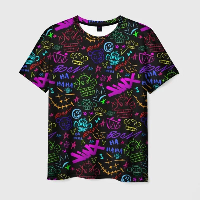 Beliebtes Arcane League Jinx T-Shirt 3D-Druck Männer/Frauen Anime T-Shirts Sommer Rundhals Kurzarm Top Männer Erwachsene Cartoon T-Shirt