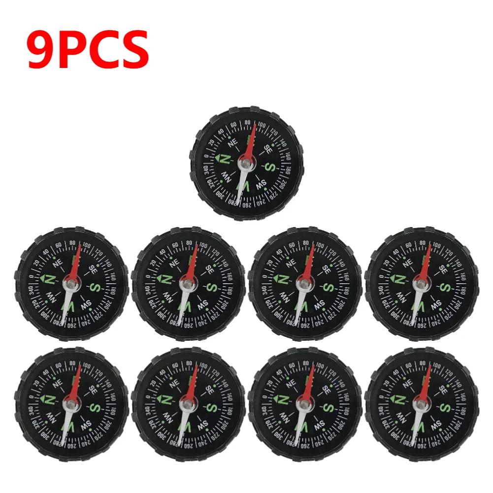 1-10PCS Portable Mini Camping 45mm Outdoor Survival Compass Guider Navigation Button Design Pocket Compass Practical Guider