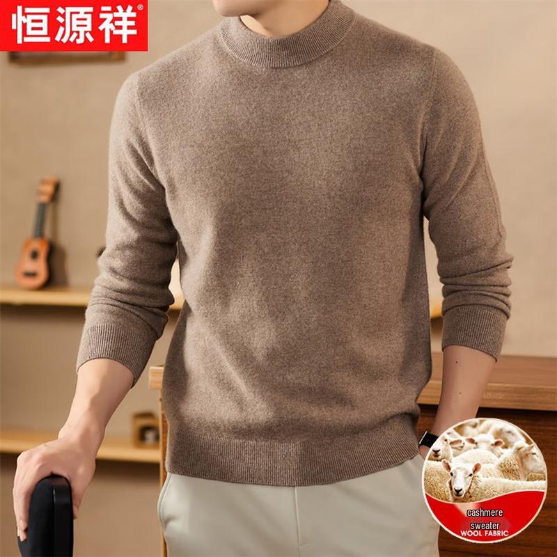 Hengyuanxiang Men's 100% Cashmere Thermal Pullover Sweater