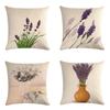 Purple Landscape Lavender Collection Digital Printing Short Plush Pillow Covers For Car Sofa Office Cushion Cover Home Goods