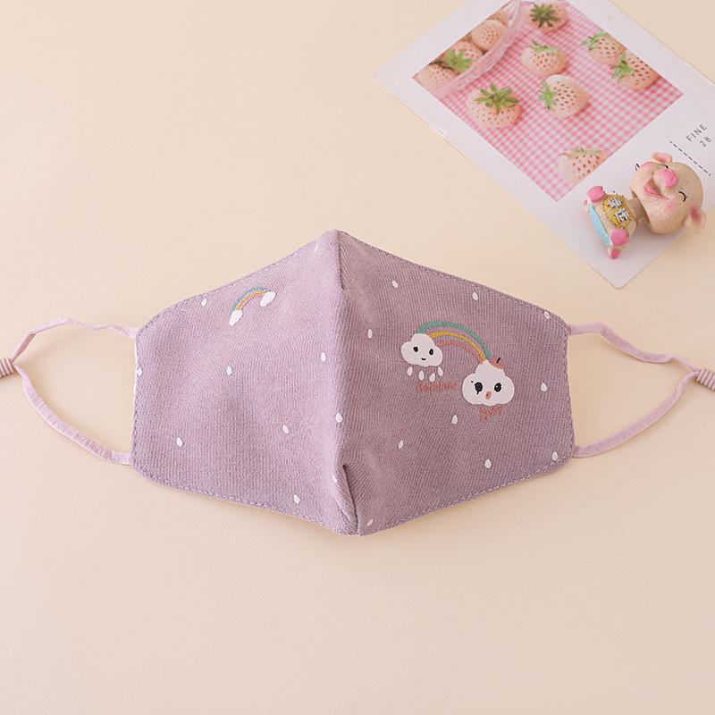 Children's Unisex Winter Cotton Face Mask - Cute, Thickened, Washable, Windproof Cold Protection for Kids & Babies