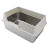 Stainless Steel Litter Pan Splash Proof Large Open Top High Side Litter Pan with Scoop