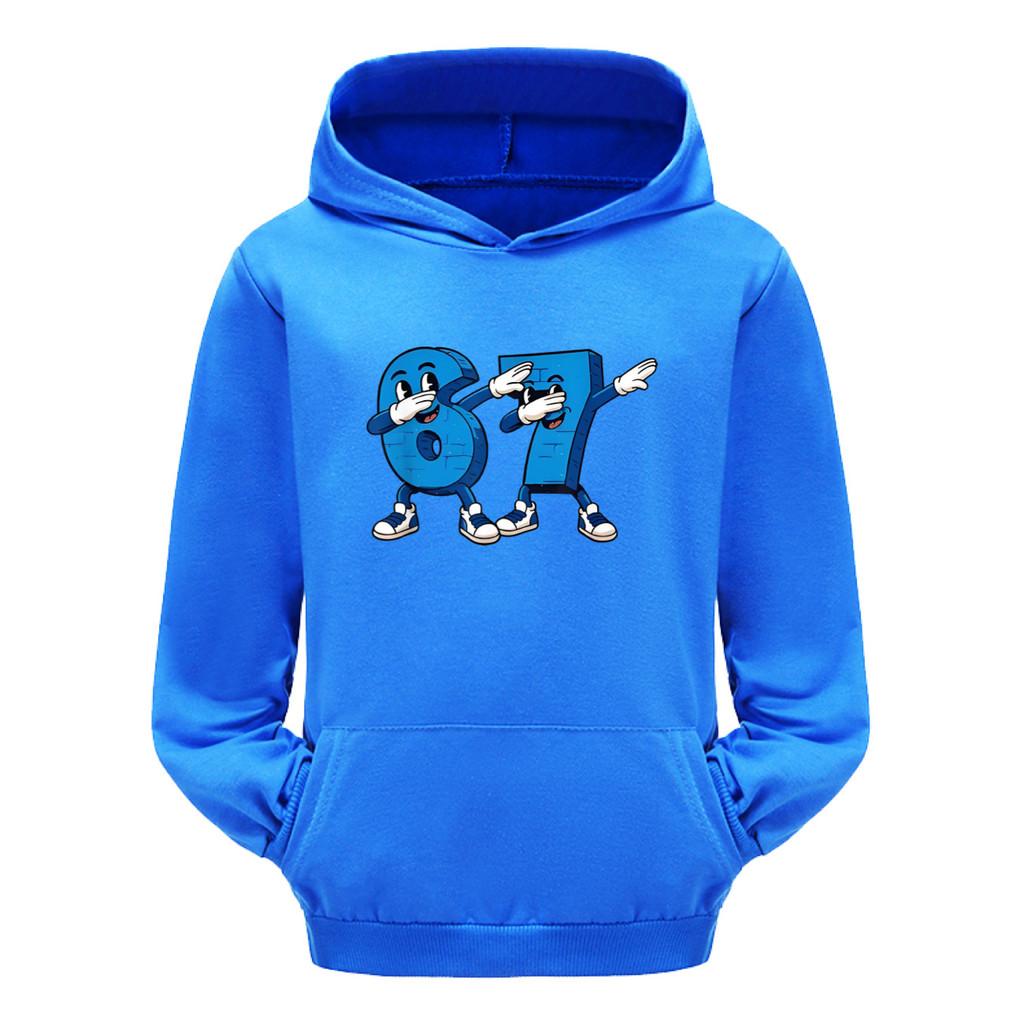 

5226 Дети Мальчики Девочки Steal a Brainrot 67 Six Seven Printed Casual Long Sleeves Hoodies Top 140cm темно-синий
