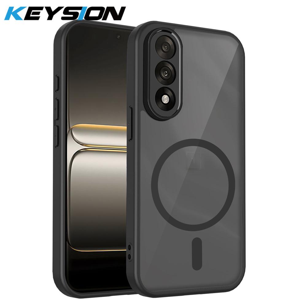 

KEYSION Magnetic Phone Case for OnePlus Nord 5 Silicone+PC Matte Translucent Clear Shockproof Back Cover for OnePlus 1+Nord 5 5G for OnePlus Nord 5 чёрный