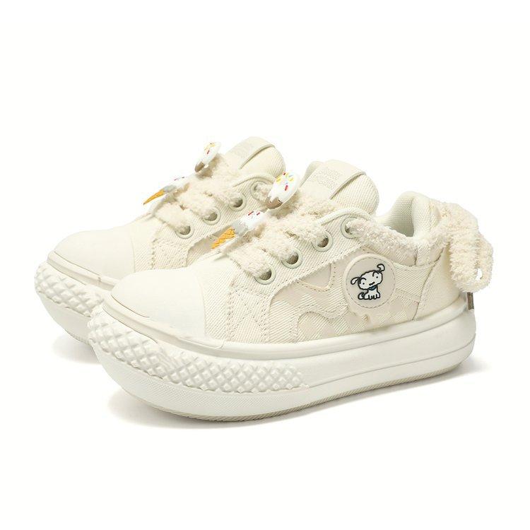 

Кеды из денима с круглым носком для мужчин и женщин 2025 осень новая нишевая трендовая обувь на толстой подошве с большим носком дышащая повседневная белая обувь 40