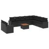 VidaXL Salon de Jardin avec Coussins 11 pcs, Canapés de Terrasse, Ensemble de Meubles de Patio, Mobilier d'Extérieur, Noir 3256524