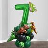 25 Stück grünes Dschungel-Dinosaurier-Digitalset für Jungen-Geburtstagsparty-Dekoration Nummer Ballonsäule Tyrannosaurus rex Feuerdrache