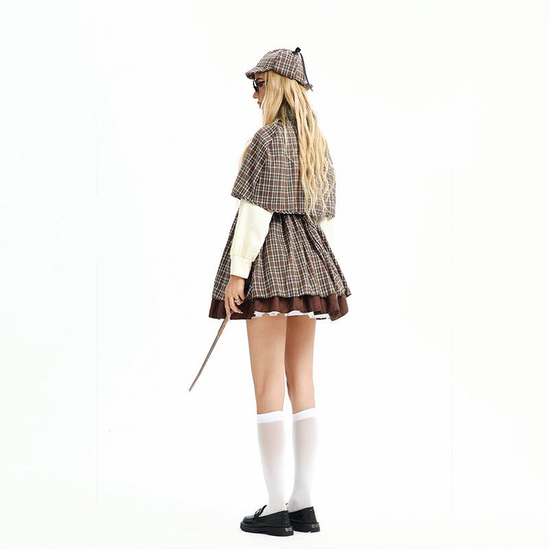 Halloween Adult Costume Parent-Child Costume Detective Holmes Costume British College Student Dress