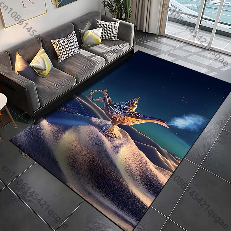 Mythology Story Wishing Lamp Pattern Carpets for Bedroom Living Room Sofa Mat Creative Door Mat Area Rug Home Decor Large Size