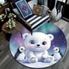 Polar Bear Round Area Rug,Carpet Rug for Living Room Bedroom Sofa Playroom Decor,Non-slip Floor Mat